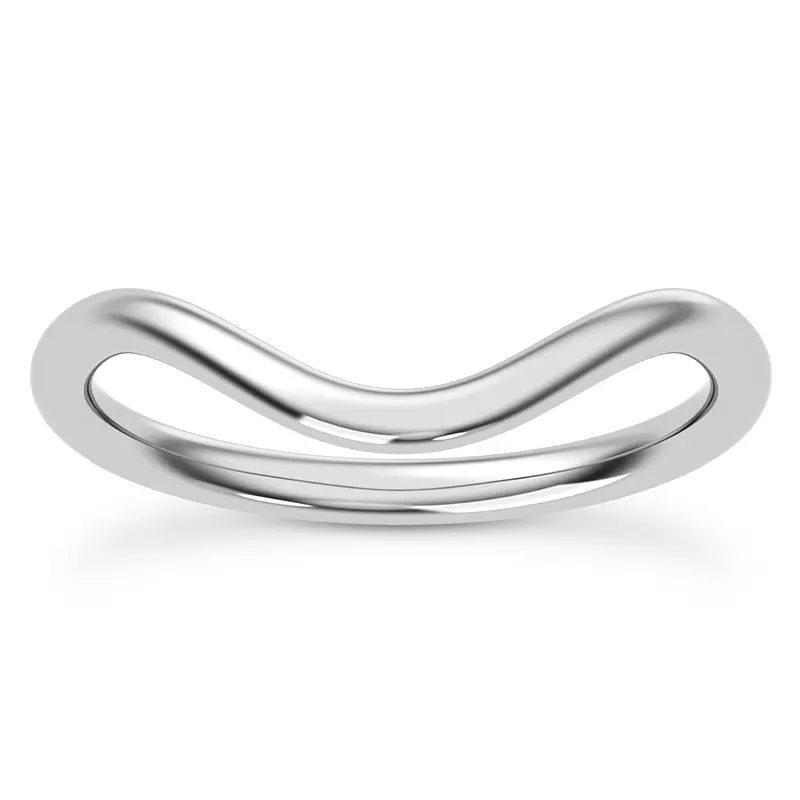 Platinum Dee Wide Curved Band