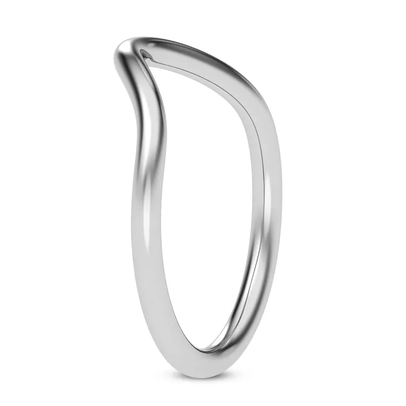 Platinum Dee Wide Curved Band