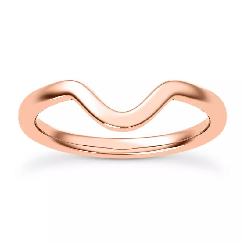 14K Rose Gold Stacy Wide Curved Band