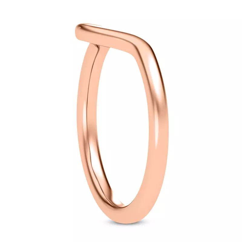 14K Rose Gold Stacy Wide Curved Band