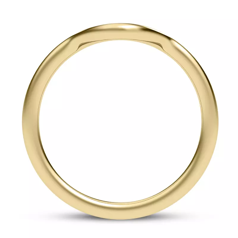 18K Yellow Gold Stacy Wide Curved Band