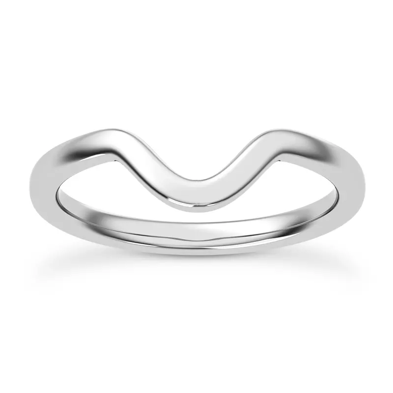 Platinum Stacy Wide Curved Band