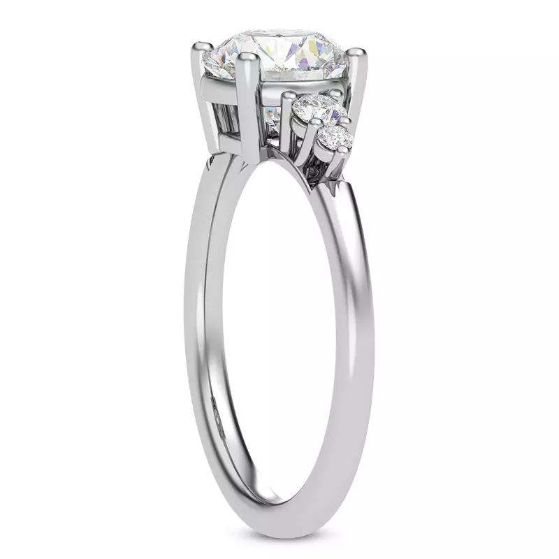 14K White Gold Rhea Duo Graduated Side-Stone Engagement Ring
