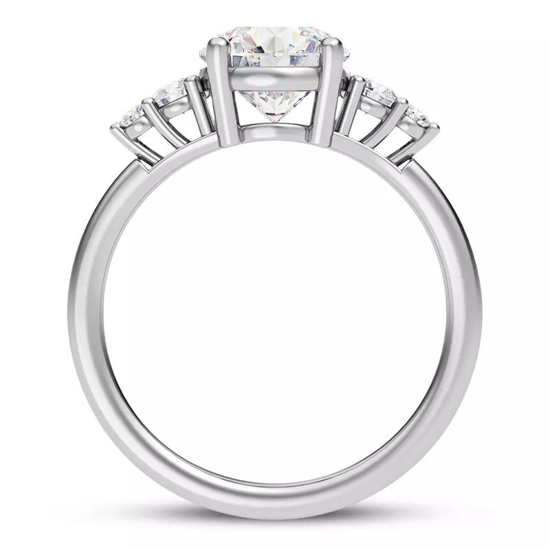14K White Gold Rhea Duo Graduated Side-Stone Engagement Ring