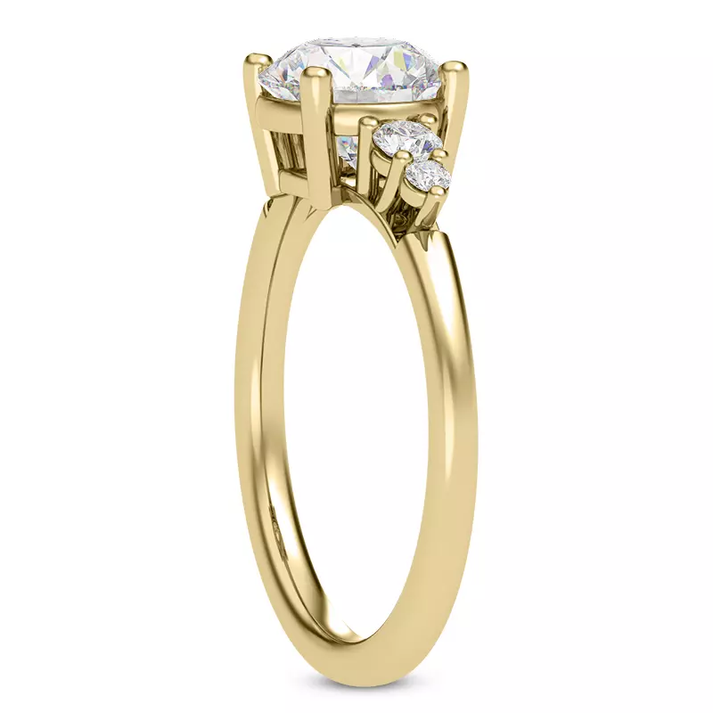 14K Yellow Gold Rhea Duo Graduated Side-Stone Engagement Ring
