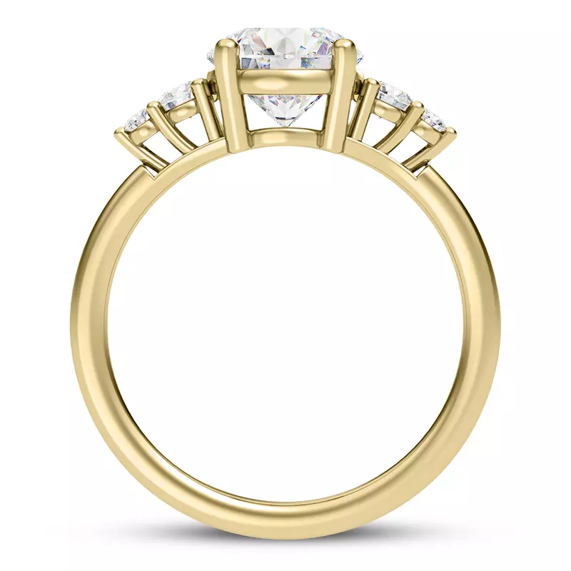 14K Yellow Gold Rhea Duo Graduated Side-Stone Engagement Ring