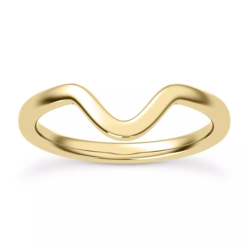 14K Yellow Gold Rhea Curved Band