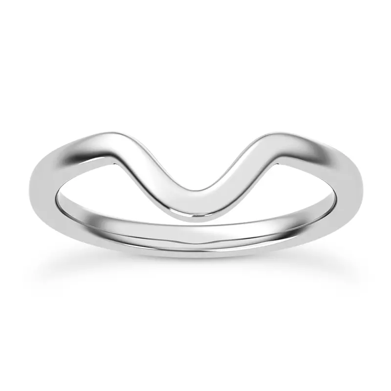 18K White Gold Rhea Curved Band