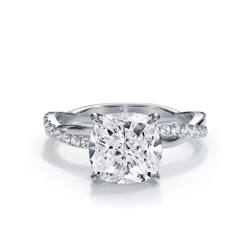 14K White Gold Bellora Pavé Twist Engagement Ring