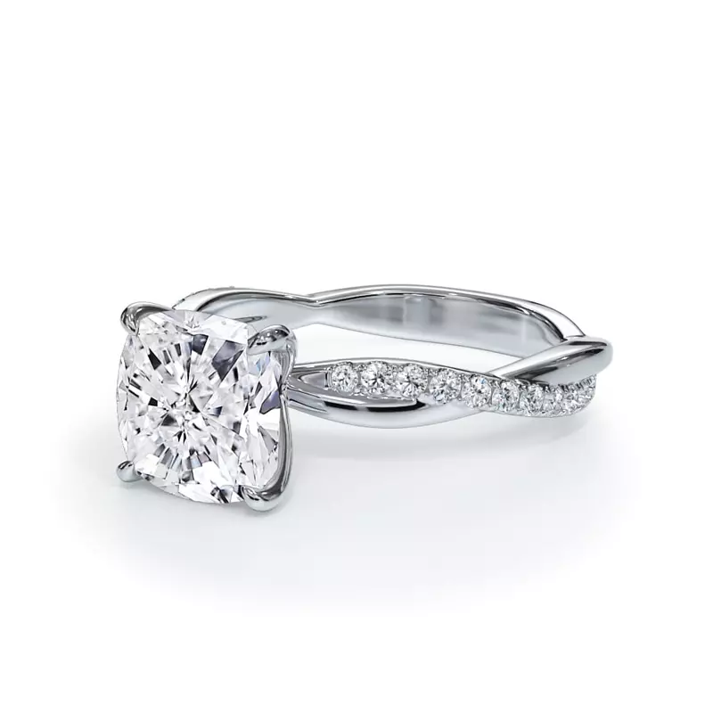 14K White Gold Bellora Pavé Twist Engagement Ring
