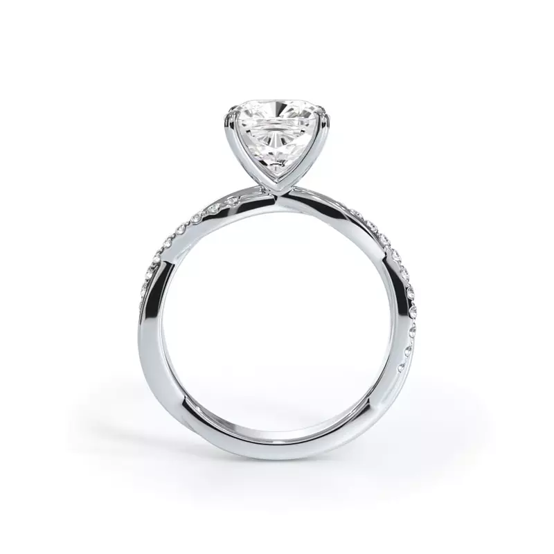 14K White Gold Bellora Pavé Twist Engagement Ring