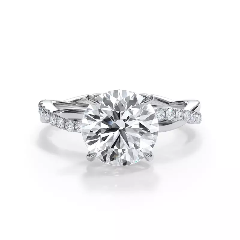 14K White Gold Bellora Pavé Twist Engagement Ring