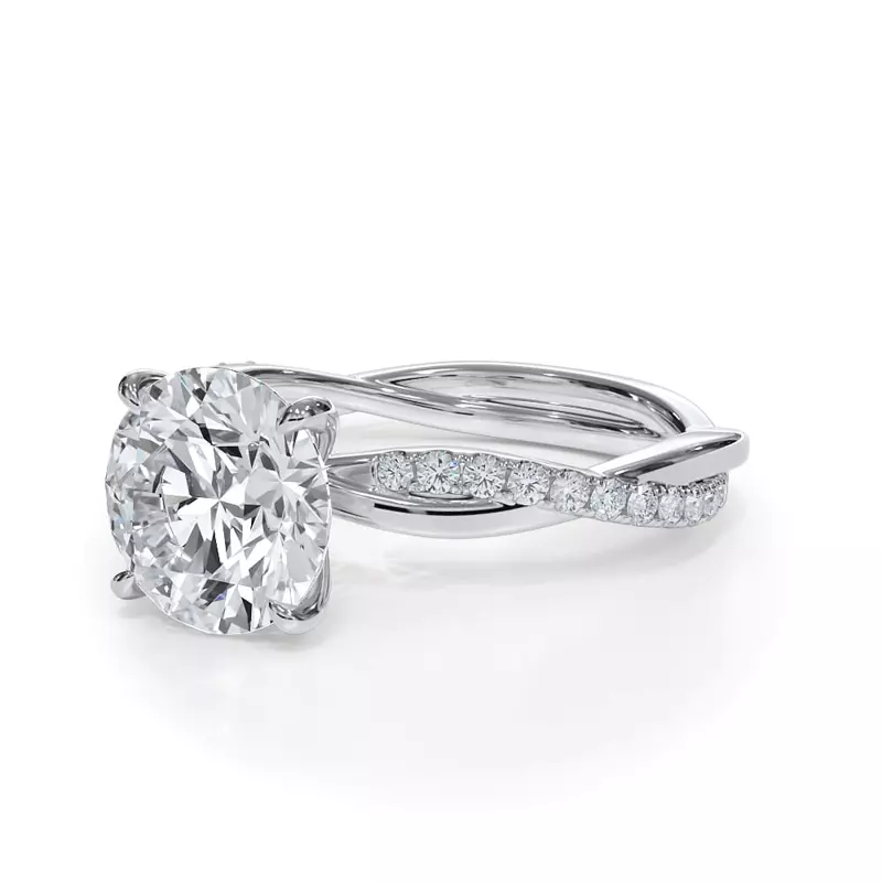 14K White Gold Bellora Pavé Twist Engagement Ring