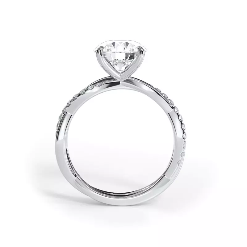 14K White Gold Bellora Pavé Twist Engagement Ring