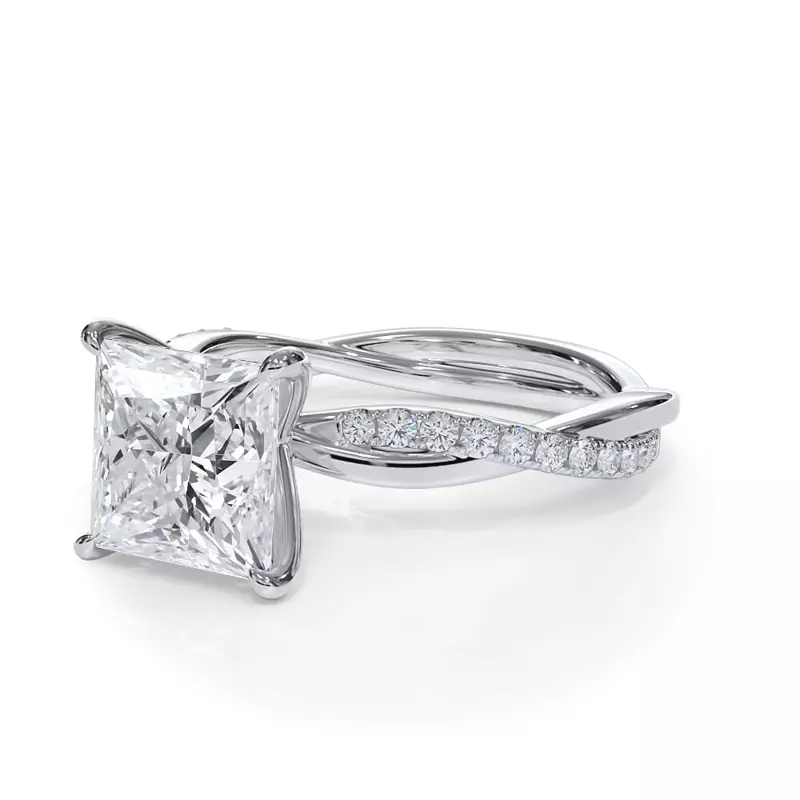 14K White Gold Bellora Pavé Twist Engagement Ring