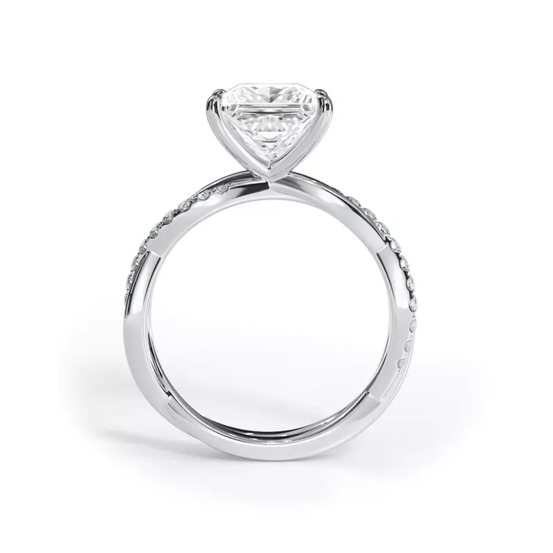 14K White Gold Bellora Pavé Twist Engagement Ring