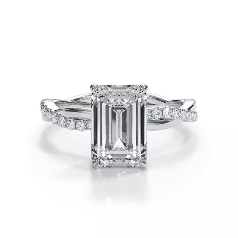14K White Gold Bellora Pavé Twist Engagement Ring