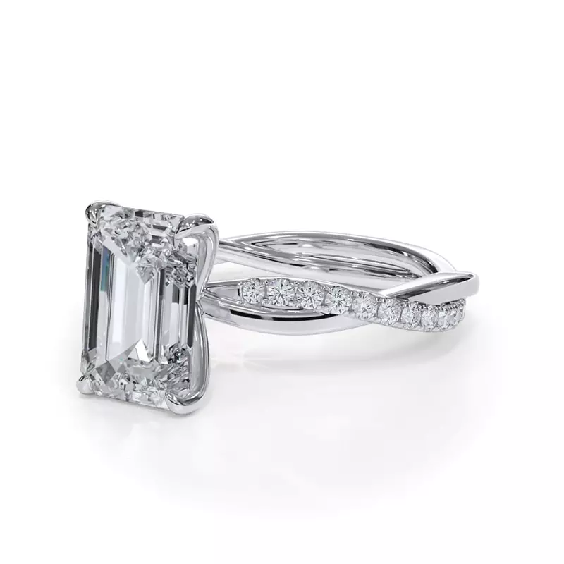 14K White Gold Bellora Pavé Twist Engagement Ring
