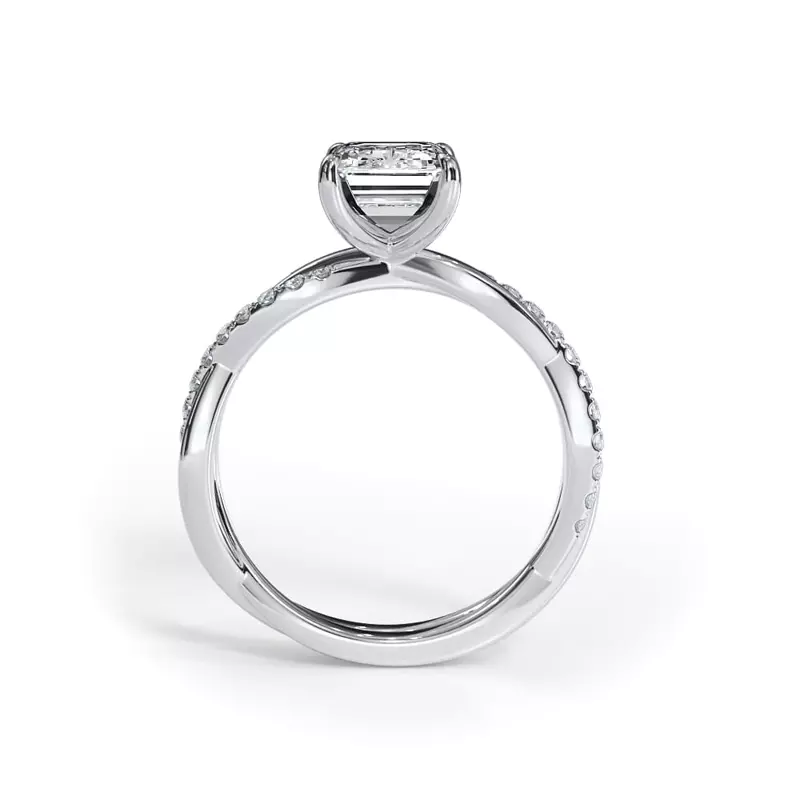 14K White Gold Bellora Pavé Twist Engagement Ring