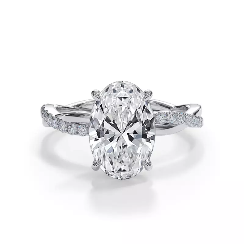 Bellora Pavé Twist Engagement Ring - 14K White Gold