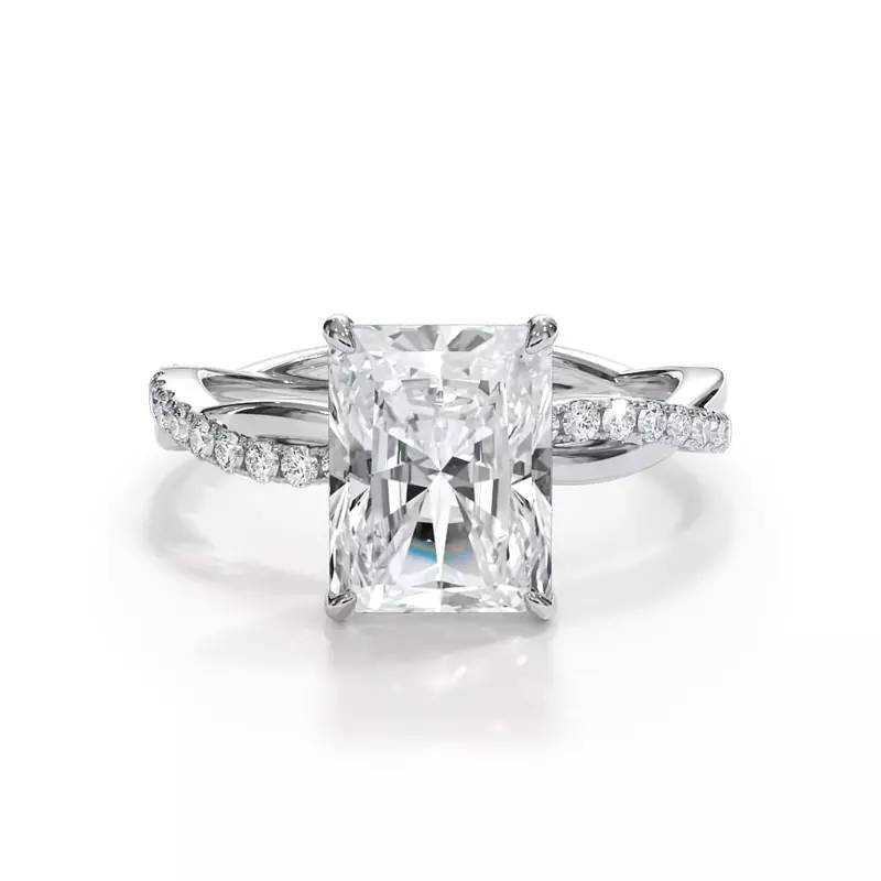 14K White Gold Bellora Pavé Twist Engagement Ring