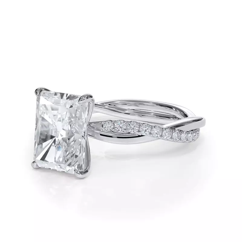 14K White Gold Bellora Pavé Twist Engagement Ring