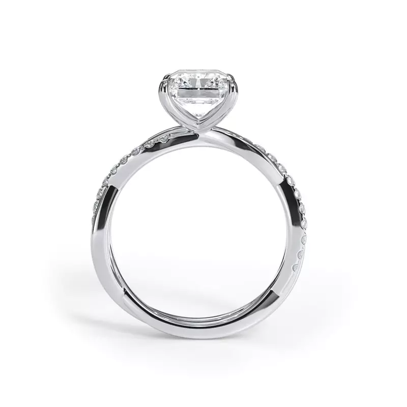 14K White Gold Bellora Pavé Twist Engagement Ring