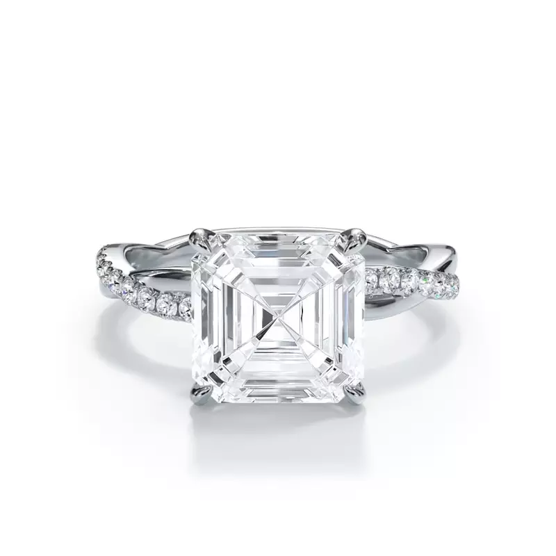 14K White Gold Bellora Pavé Twist Engagement Ring