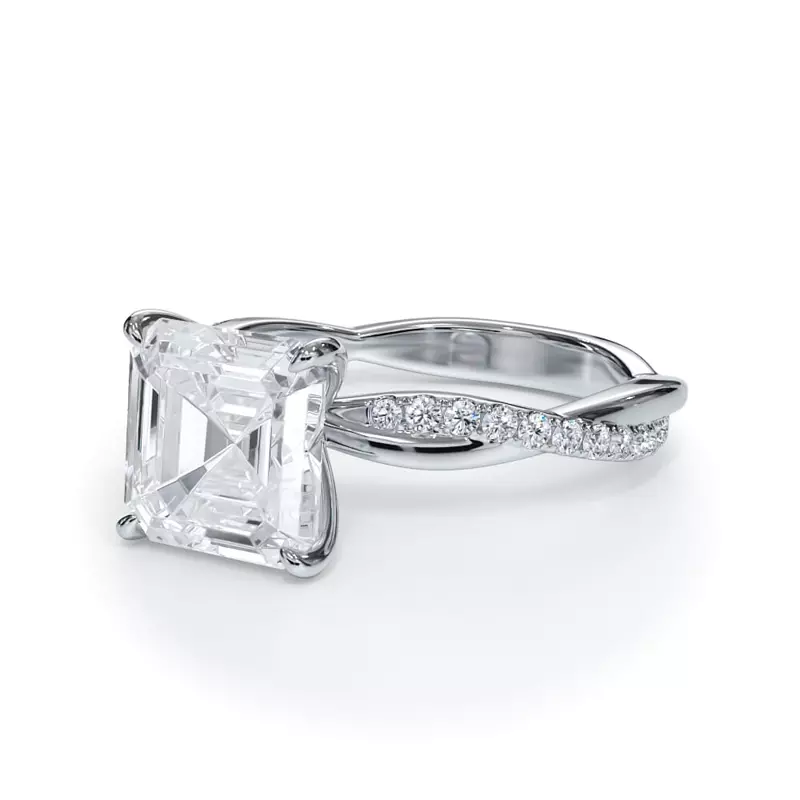 14K White Gold Bellora Pavé Twist Engagement Ring