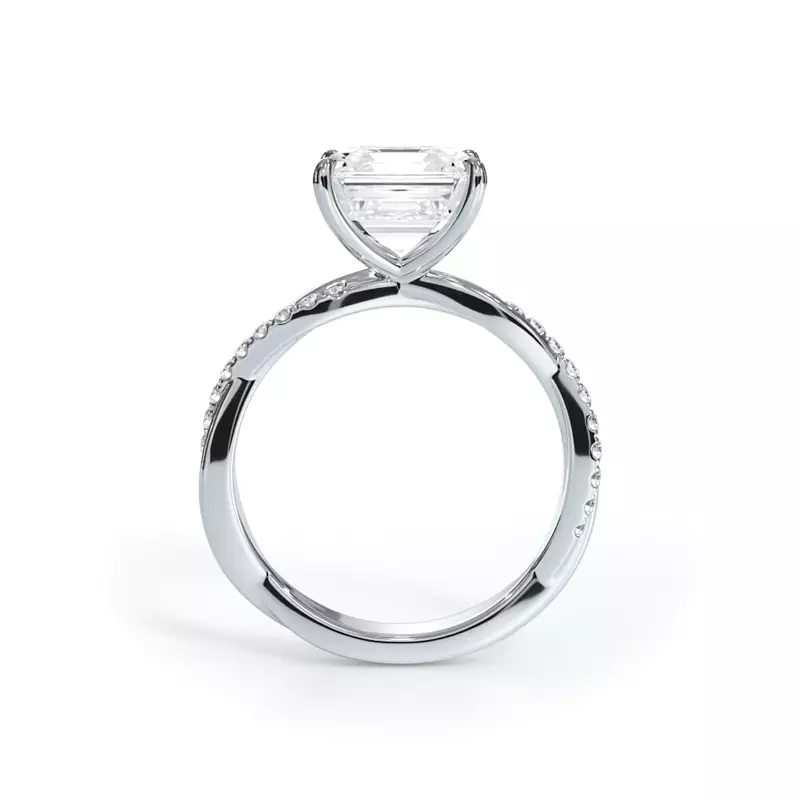 14K White Gold Bellora Pavé Twist Engagement Ring