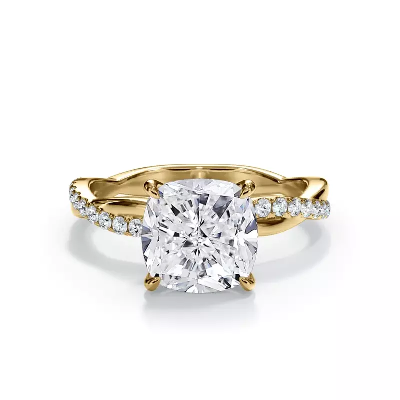 14K Yellow Gold Bellora Pavé Twist Engagement Ring