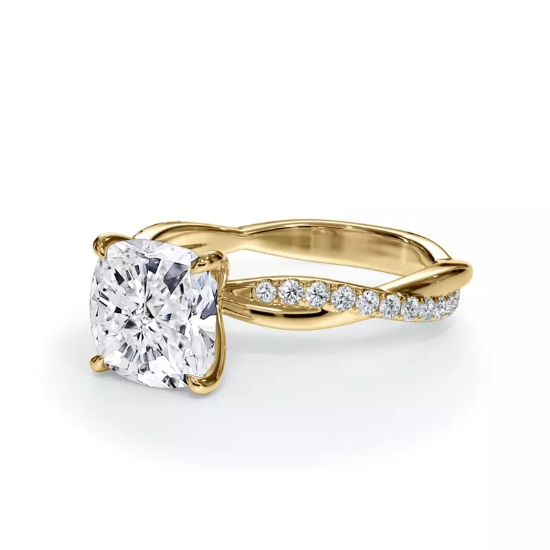 14K Yellow Gold Bellora Pavé Twist Engagement Ring