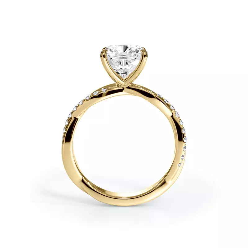 14K Yellow Gold Bellora Pavé Twist Engagement Ring