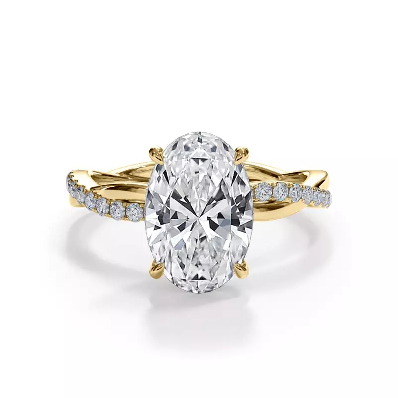 14K Yellow Gold Bellora Pavé Twist Engagement Ring