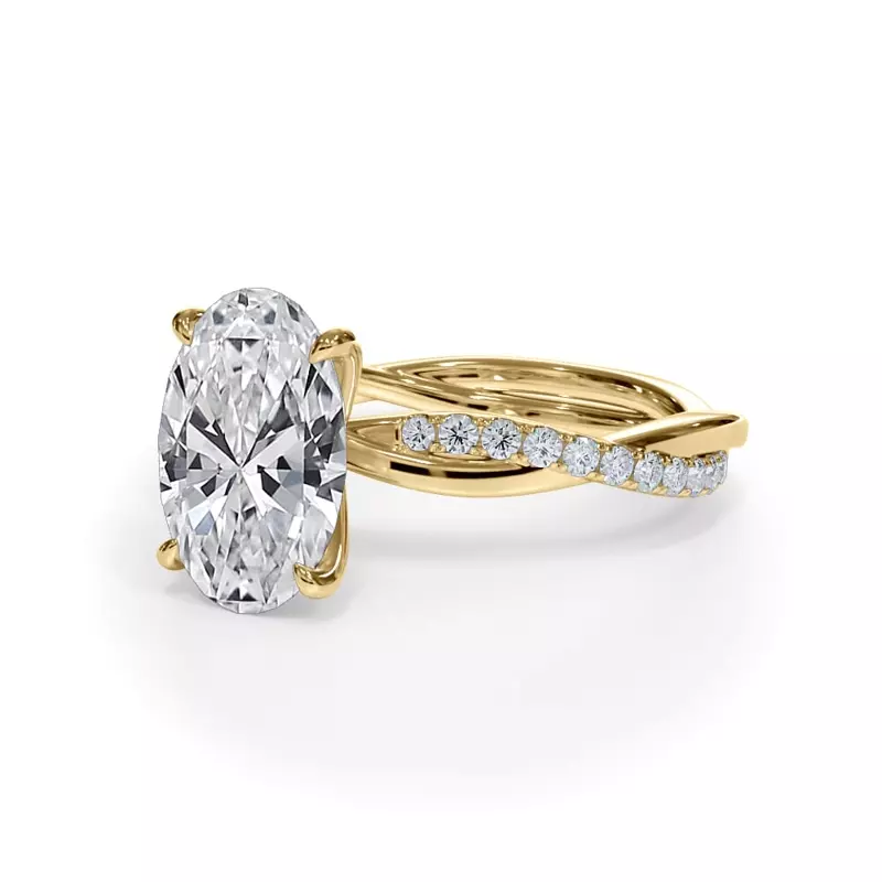 14K Yellow Gold Bellora Pavé Twist Engagement Ring