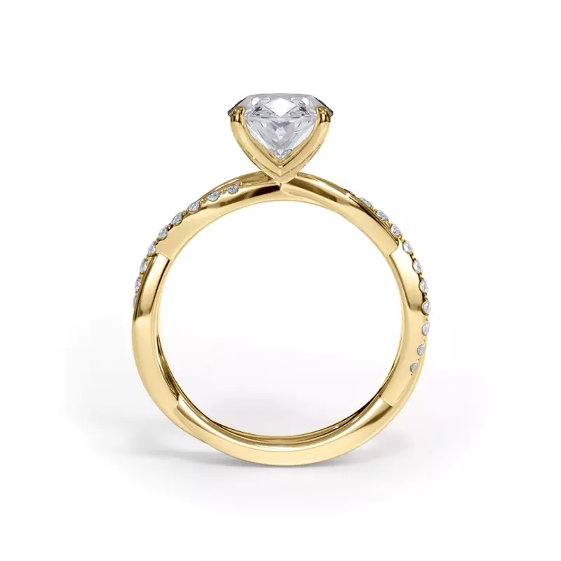14K Yellow Gold Bellora Pavé Twist Engagement Ring