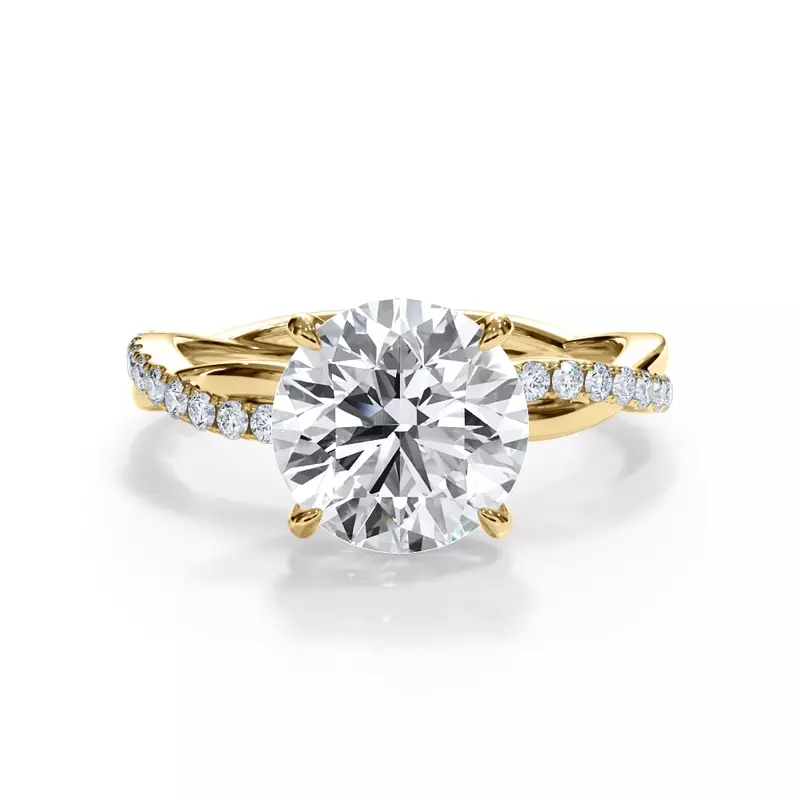 18K Yellow Gold Bellora Pavé Twist Engagement Ring