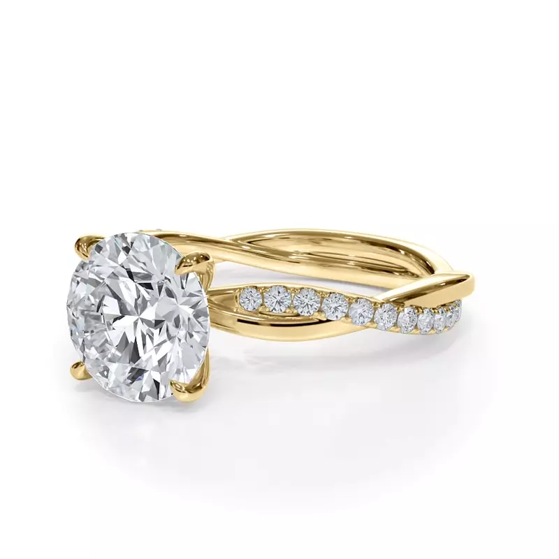 18K Yellow Gold Bellora Pavé Twist Engagement Ring
