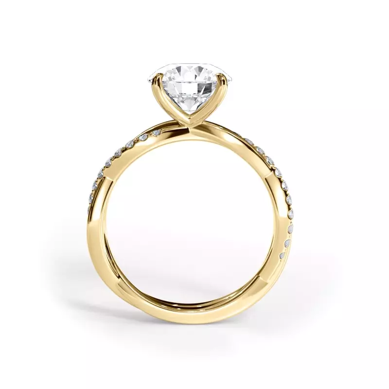 18K Yellow Gold Bellora Pavé Twist Engagement Ring