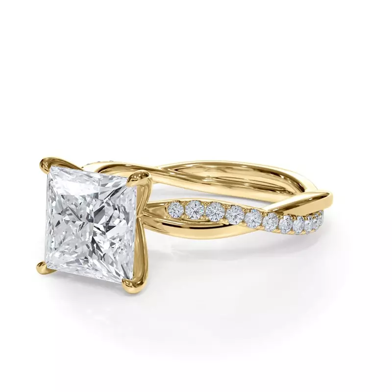 18K Yellow Gold Bellora Pavé Twist Engagement Ring
