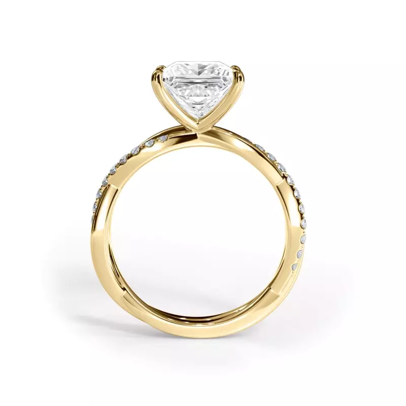 18K Yellow Gold Bellora Pavé Twist Engagement Ring
