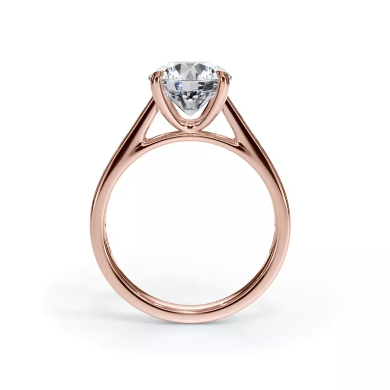 14K Rose Gold Bellora Channel-Set Baguette Cathedral Engagement Ring