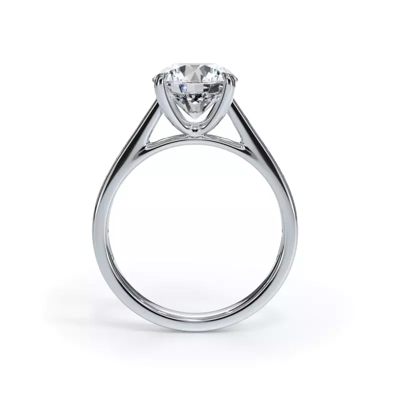 Platinum Bellora Channel-Set Baguette Cathedral Engagement Ring