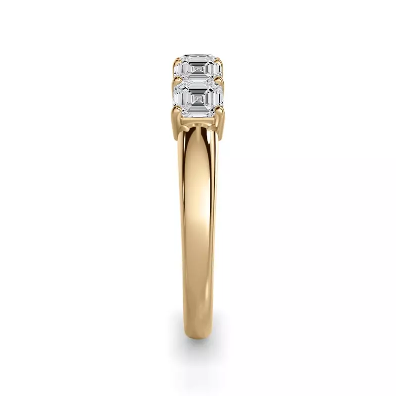 14K Yellow Gold Asscher Cut Lab Diamond 5 Stone Ring (1.00 ct. tw.)