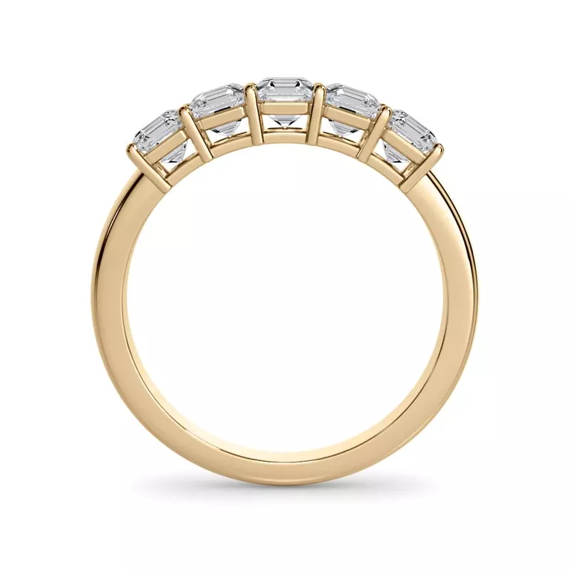 14K Yellow Gold Asscher Cut Lab Diamond 5 Stone Ring (1.00 ct. tw.)