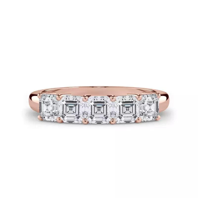 Asscher Cut Lab Diamond 5 Stone Ring (1.00 ct. tw.)