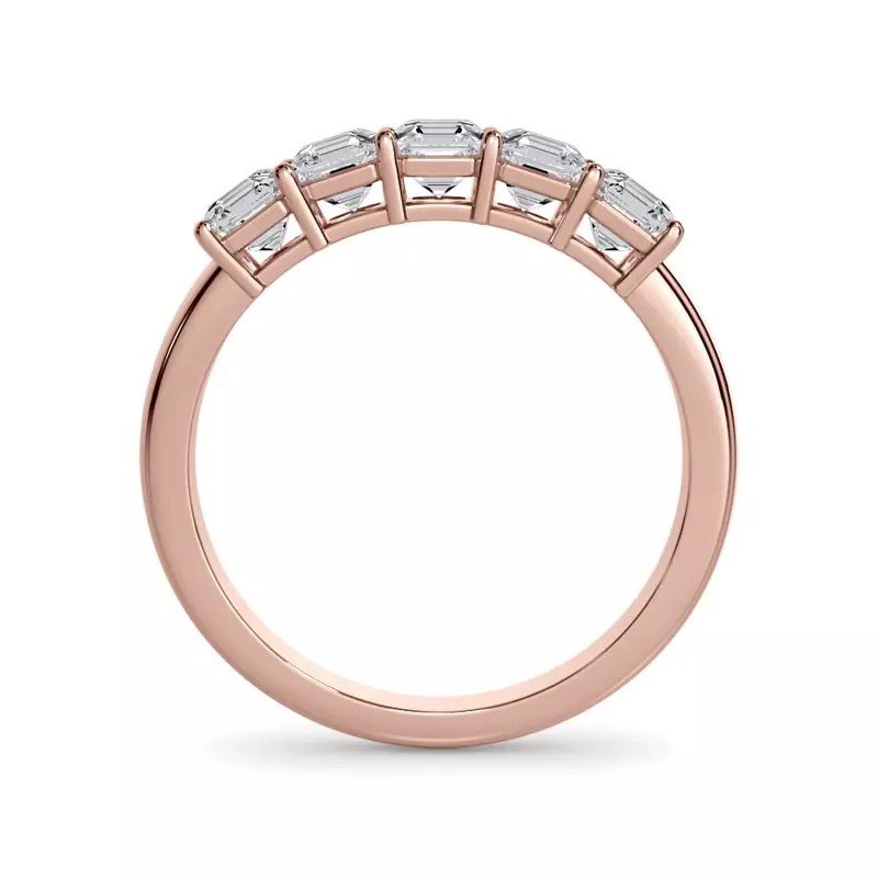 14K Rose Gold Asscher Cut Diamond 5 Stone Ring (1.00 ct. tw.)