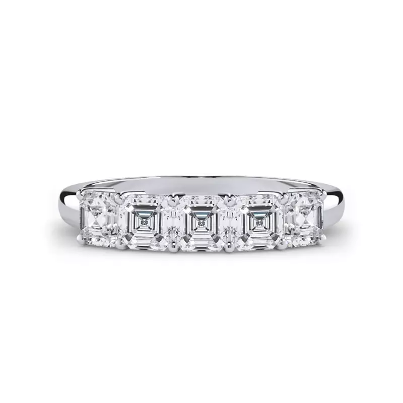 Platinum Asscher Cut Diamond 5 Stone Ring (1.00 ct. tw.)