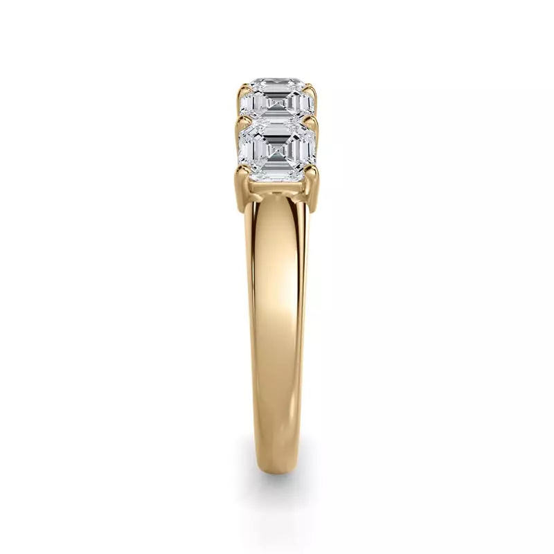 14K Yellow Gold Asscher Cut Lab Diamond 5 Stone Ring (1.50 ct. tw.)