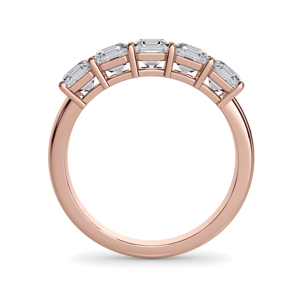 18K Rose Gold Asscher Cut Diamond 5 Stone Ring (1.50 ct. tw.)